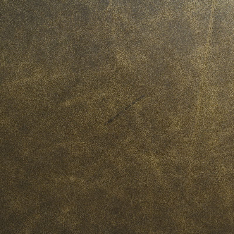 Burnt Olive – deep green rustic leather swatch with a natural texture